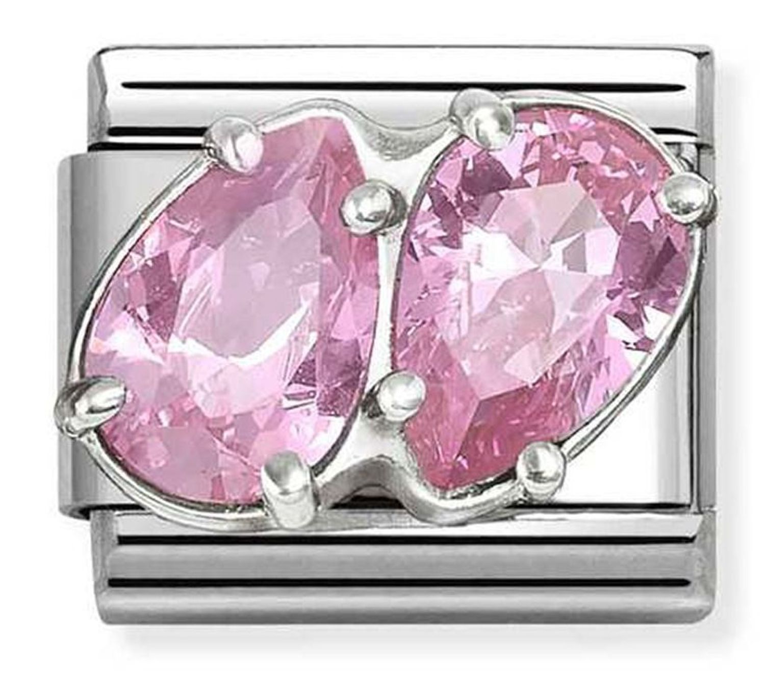 Zawieszka Nomination Composable Classic 33032910 – Dwie Różowe Cyrkonie, Srebro 925.jpg